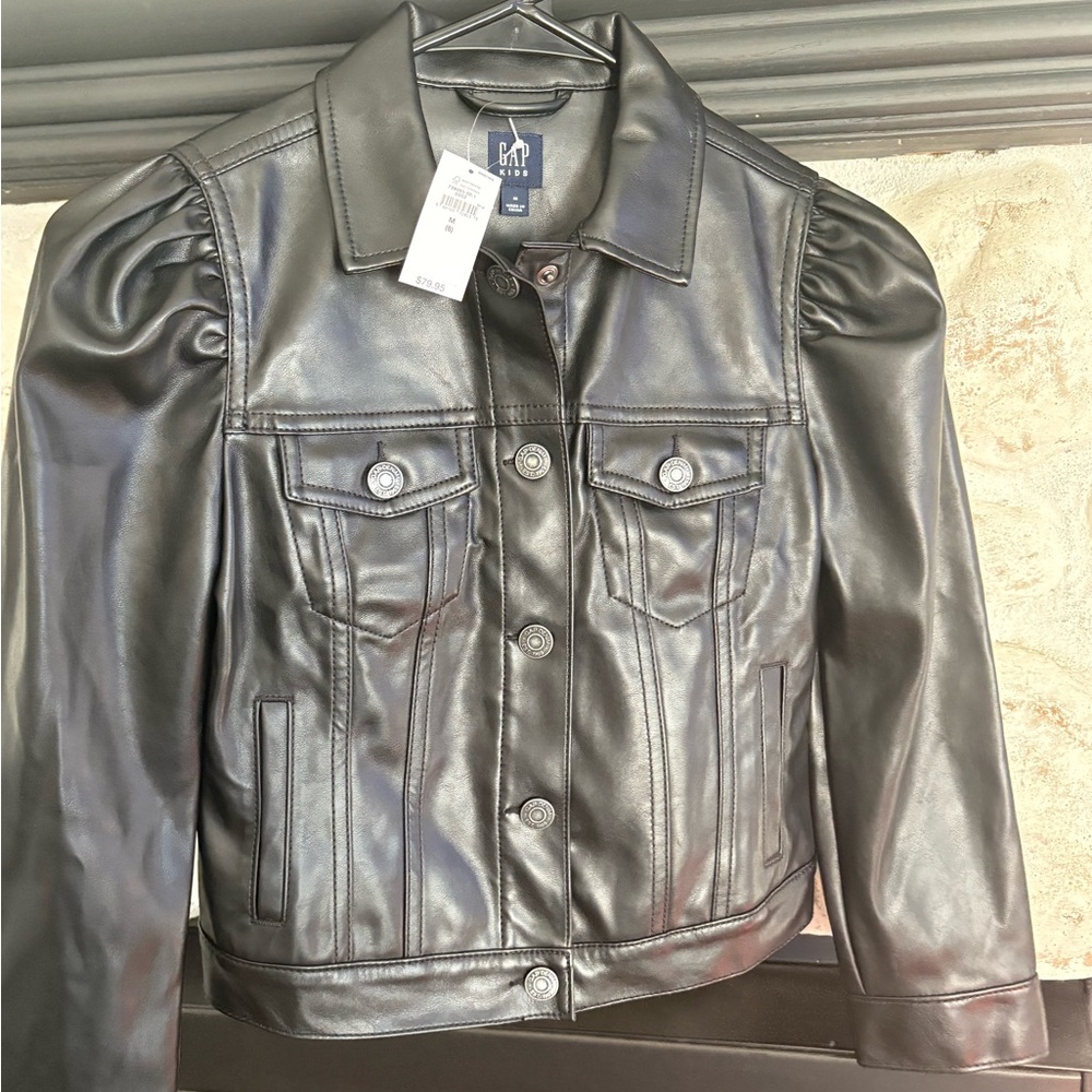 GAP Kids Black Faux Leather Jacket